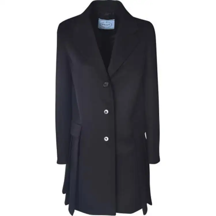 PRADA Coats Women's Black Suit Collar Moderate