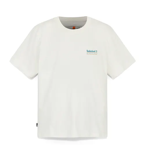 Timberland T Shirts Men's Ivory Crew Neck Moderate Straight Fit