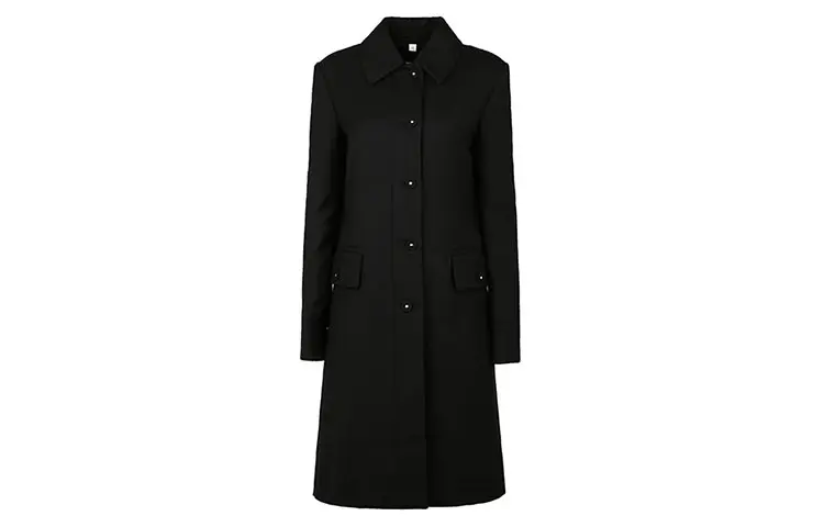 Burberry Coats Women's Black Lapel Moderate