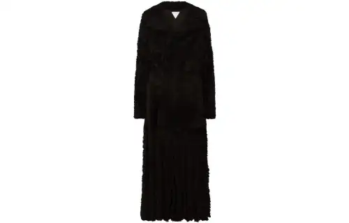 Bottega Veneta Coats Women's Black Lapel Moderate Straight Fit