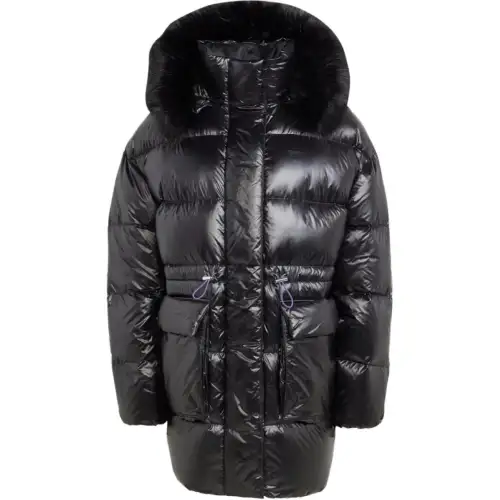 Adidas Originals PUFFED LONG FUR Down Jacket Women's Black