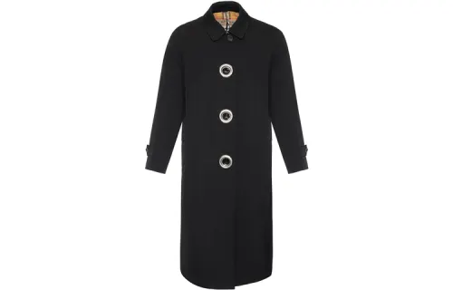 Burberry Coats Women's Black Lapel Moderate