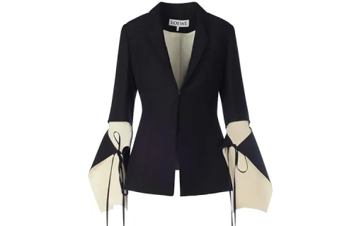 LOEWE Business Suits Women's Black Suit Collar Moderate