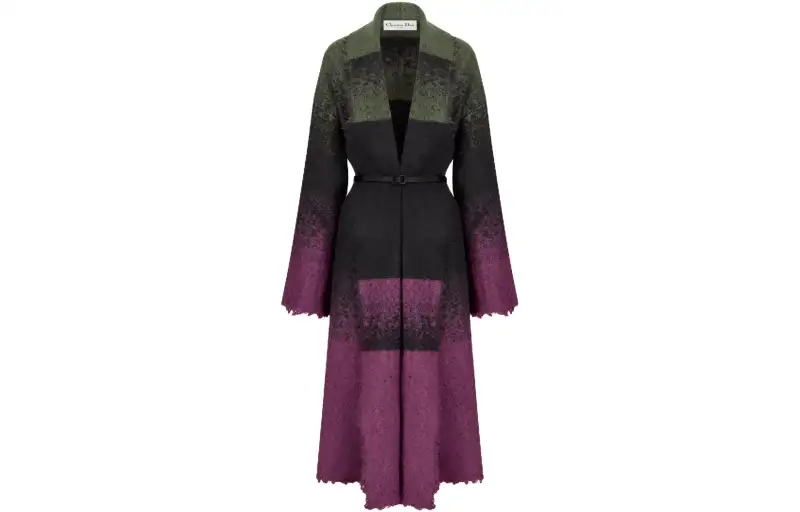 DIOR Coats Women's Multicolor Lapel Moderate Straight Fit