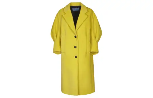 PRADA Coats Women's Yellow Lapel