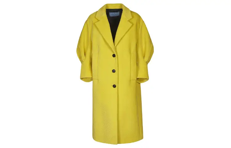PRADA Coats Women's Yellow Lapel