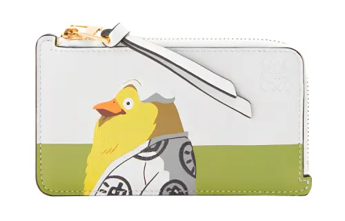 LOEWE Calfskin Card Holder Unisex White/Lemon
