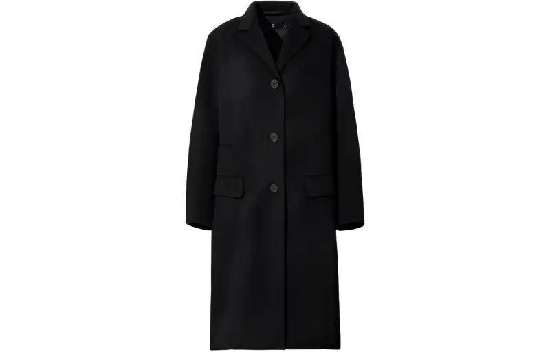 UNIQLO Coats Women's Black Lapel Moderate
