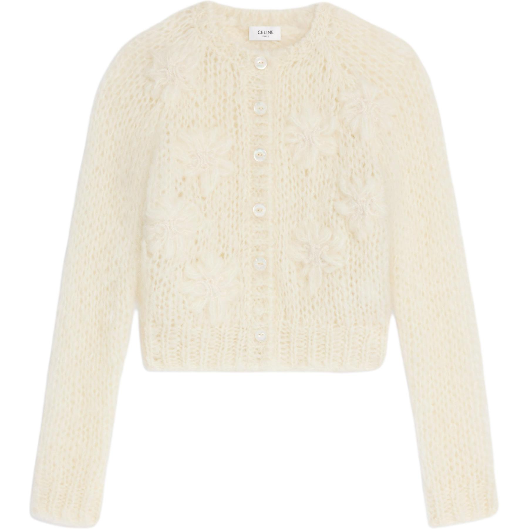 CELINE Embroidered Cardigan In Mohair