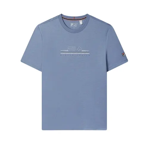 FILA WHITE T Shirt Men's Manor Blue