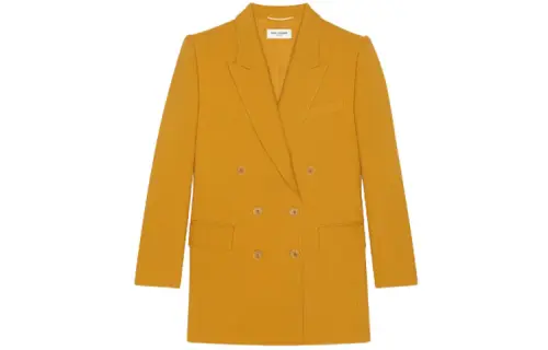 SAINT LAURENT Coats Women's Yellow Suit Collar Moderate