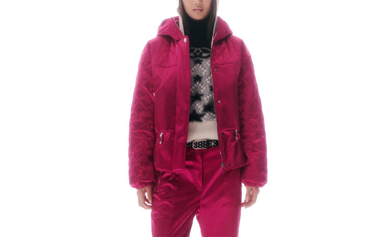 CHANEL 23N Coat Women's Dark Pink