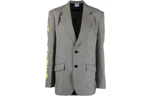 Vetements Business Suits Women's Gray Suit Collar Moderate Straight Fit