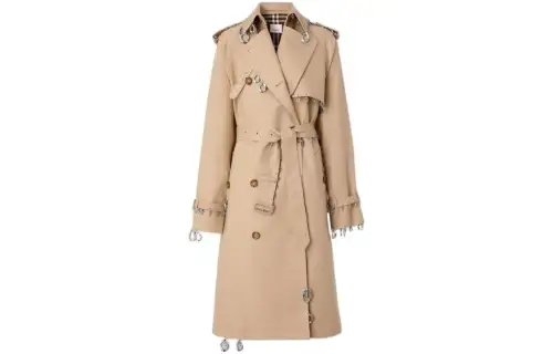 Burberry Coats Women's Beige Lapel Moderate Straight Fit