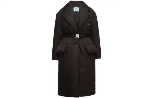 PRADA Coats Women's Black Lapel Moderate