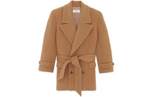 SAINT LAURENT SS23 Coat Women's Brown
