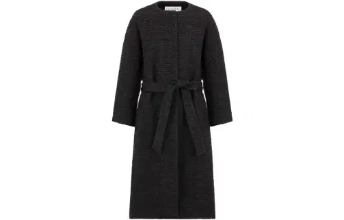 DIOR Coats Women's Black Moderate Straight Fit