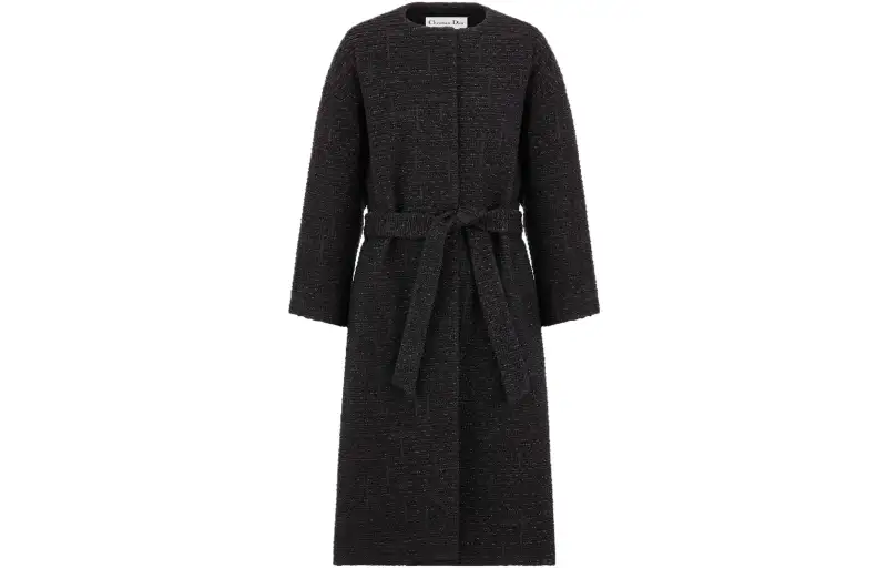 DIOR Coats Women's Black Moderate Straight Fit