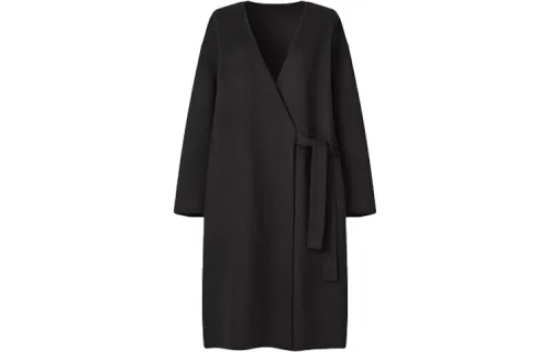 UNIQLO X THEORY Coats Women's Black Collarless Moderate
