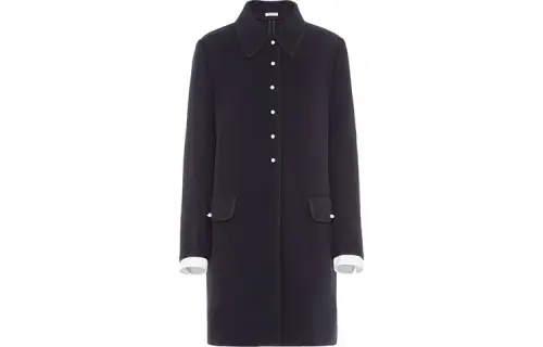 MIU MIU Coats Women's Navy Blue Lapel Moderate Straight Fit