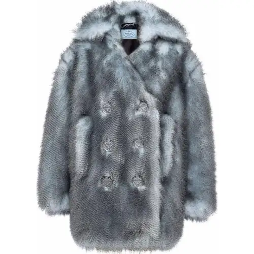 PRADA Coats Women's Gray Lapel Moderate Straight Fit