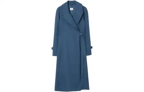 Burberry Coats Women's Blue Lapel Moderate Straight Fit