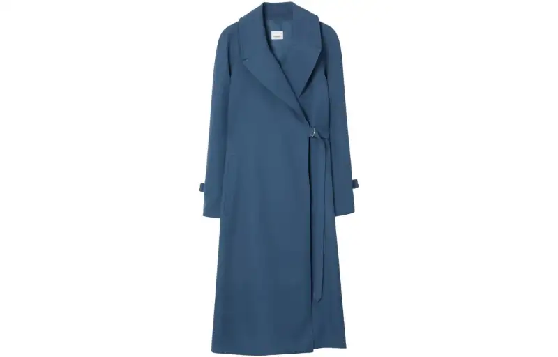 Burberry Coats Women's Blue Lapel Moderate Straight Fit