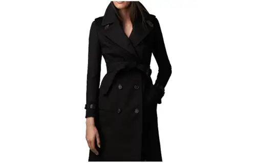 Burberry Coats Women's Black Lapel Moderate Straight Fit