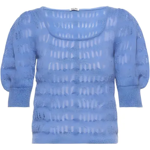 MIU MIU SS22 Crop Top Women's Blue