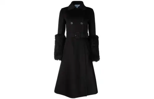 PRADA Coats Women's Black Stand Collar Moderate