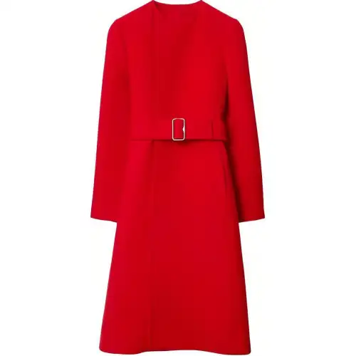 Burberry Coats Women's Red Collarless Moderate Straight Fit