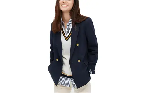 UNIQLO Business Suits Women's Navy Blue Suit Collar Moderate