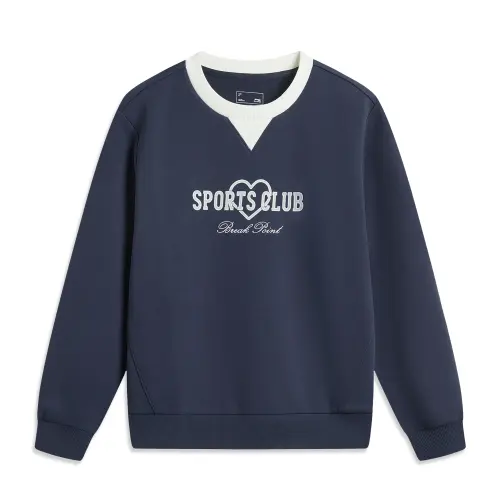 Li Ning Sports Trendy Collection Sports Lifestyle Collection Sweatshirt Women's Dark Iris Blue