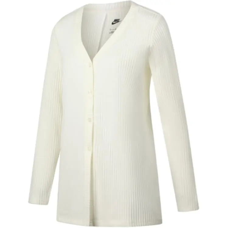 Nike SS25 AS W NSW NK CHLL KNT RIB CARDI Knitwear Women's White