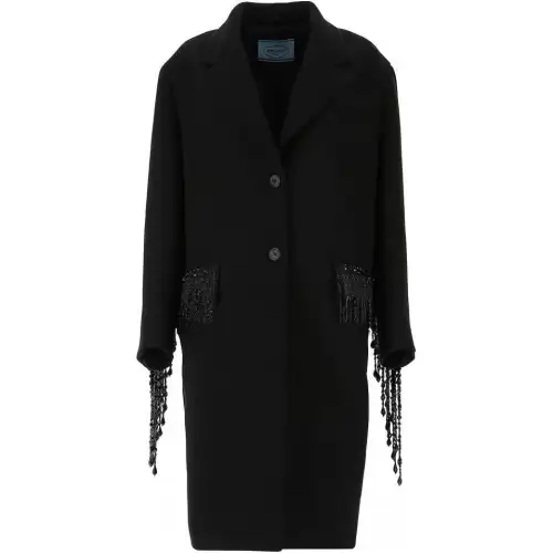 PRADA Coats Women's Black Suit Collar Moderate