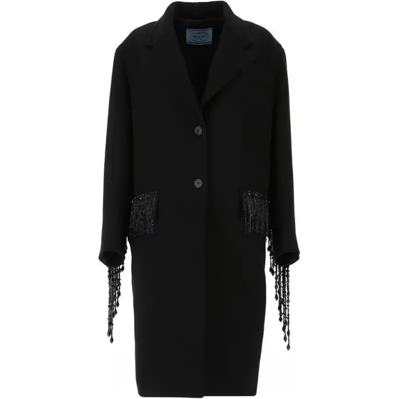 PRADA Coats Women's Black Suit Collar Moderate