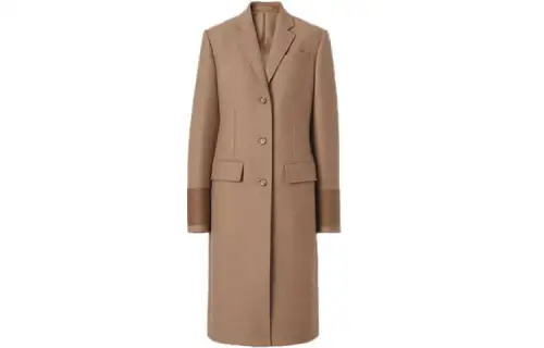 Burberry Coats Women's Camel Lapel Moderate Straight Fit