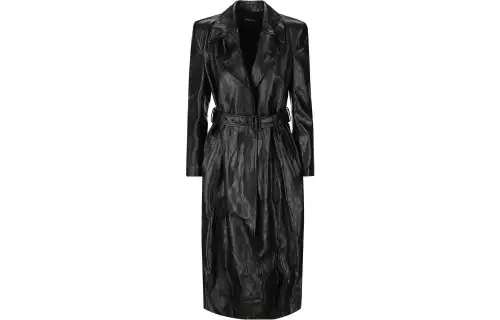 Balenciaga Coats Women's Black Lapel Moderate Straight Fit