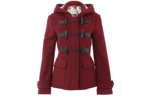Burberry Coats Women's Red Hooded Moderate