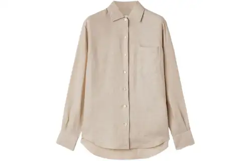 Loro Piana Shirts Women's Ecru Lapel Moderate Shirt