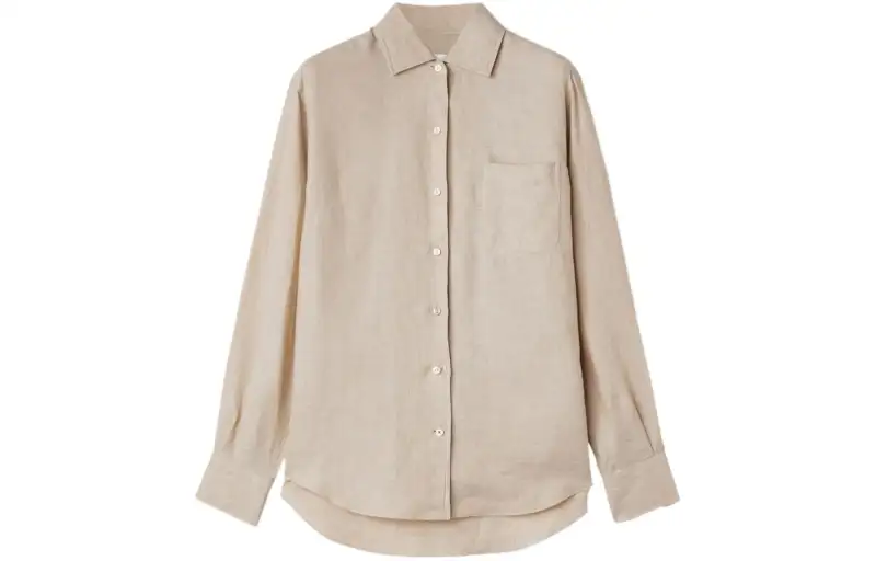 Loro Piana Shirts Women's Ecru Lapel Moderate Shirt
