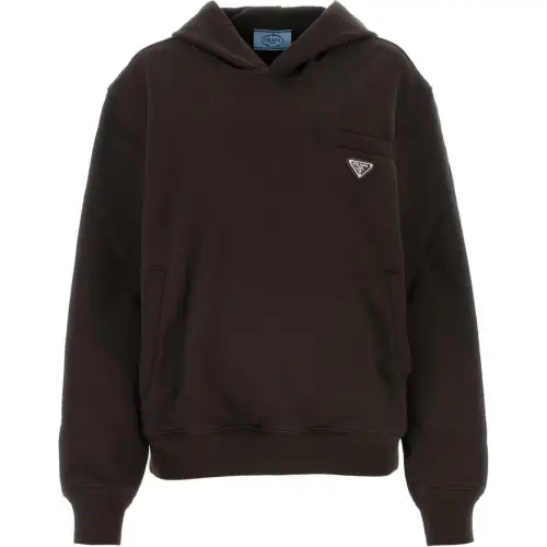 PRADA Triangle logo Cotton Hoodie