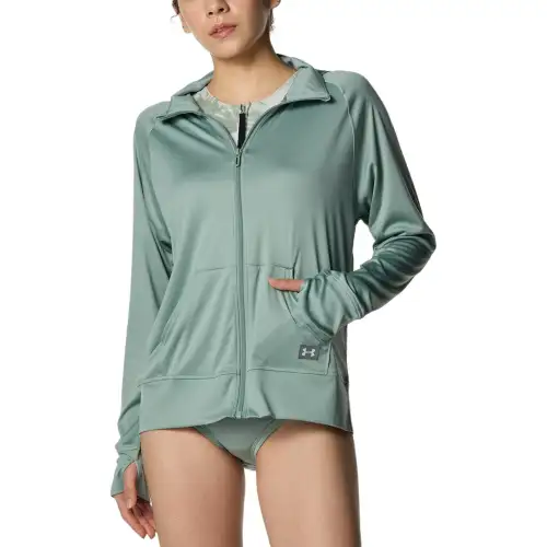 Under Armour SS25 Rash Guard Jacket Women's Silicone Green
