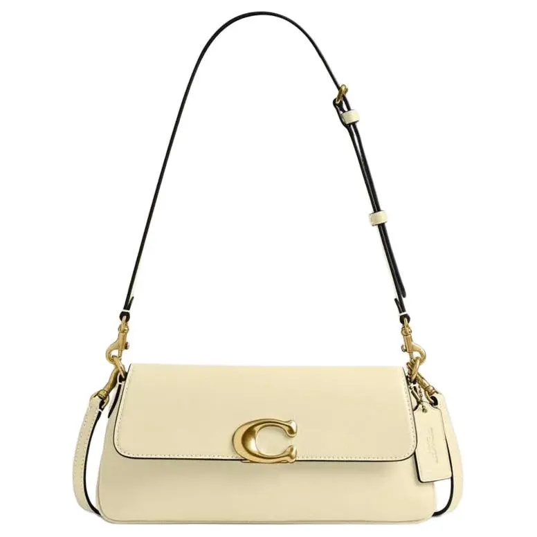 COACH Jet Leather Portable Crossbody Bag, Shoulder Bag Medium Women's Light Yellow