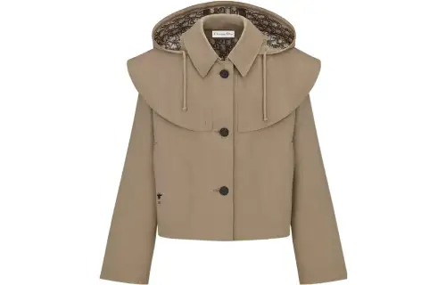 DIOR Quarterly New Products Coats Women's Brown Hooded Moderate