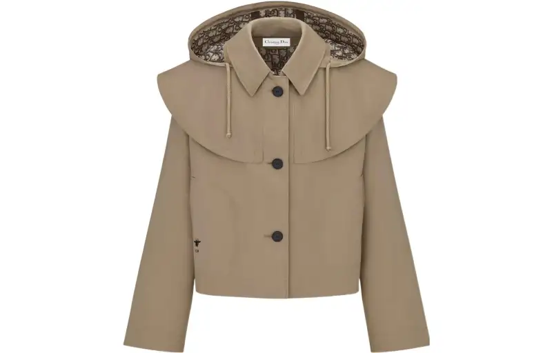 DIOR Quarterly New Products Coats Women's Brown Hooded Moderate