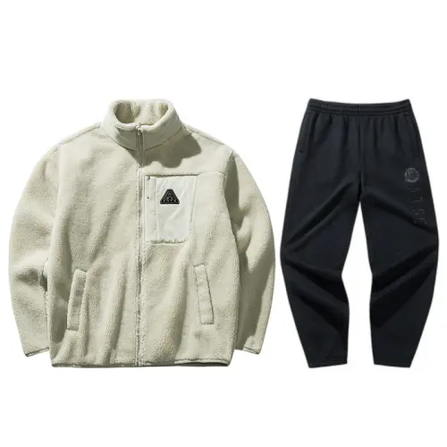 ANTA Casual Sportswear Men's Stand Collar Thickened And Fleece Lined