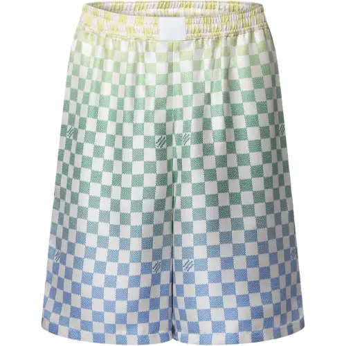 LOUIS VUITTON Damier Gradient Printed Silk Shorts