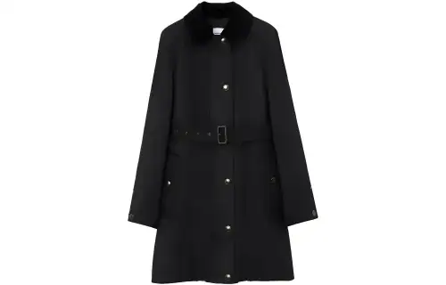 【Previous Season】corduroy-collar belted cotton coat