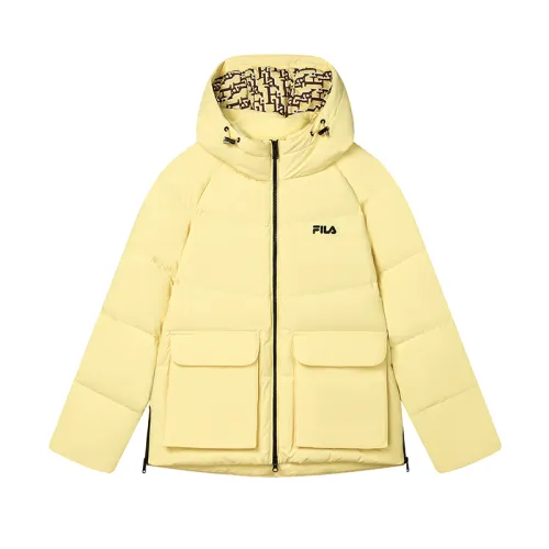 FILA Down Jacket Women's Yellow Floral Rhododendron